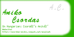 aniko csordas business card